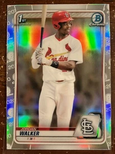 2020 Bowman Chrome Draft Jordan Walker Refractor Cardinals 1st  - Picture 1 of 2