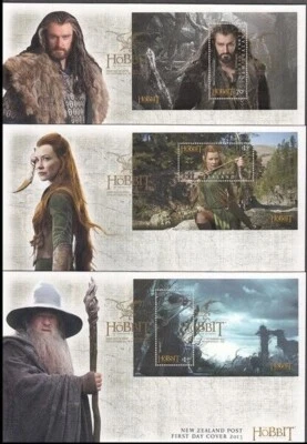 NEW ZEALAND FDC 2013 THE HOBBIT DESOLATION OF SMAUG SET (x6) M/S (ID:F2538) - Image 1 of 2