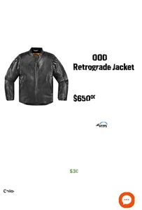 Icon Retrograde 1000 Motorcycle Riding Jacket Size Large Black - Picture 1 of 8