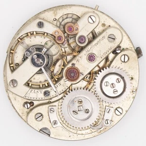 Movimiento de reloj de bolsillo antiguo Henri Hoffman 36,4 x 9,4 mm, piezas/reparación - Imagen 1 de 10
