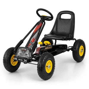 MILLY MALLY Pedal-Gokart Thor Schwarz für Kinder Handbremse Freilauf-Funktion