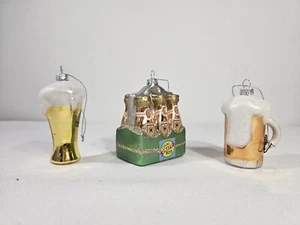 3er Set Craft Beer Figur Quecksilber mundgeblasen Glas Weihnachtsschmuck - Männerhöhle - Bild 1 von 8