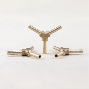 3pcs Way Brass Hose Barb Fitting Pipe Tubing Splicer Fuel Water Gas Air 1/8" Y-3 - Picture 1 of 4