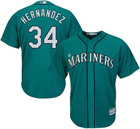 Felix Hernandez Mariners Youth Replica Jersey Alt Teal Large Cover