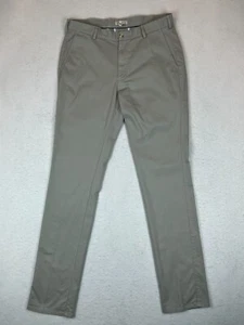 New NWOT Mens Peter Millar Pilot Twill Flat Front Gray Chino Pants Size 34 - Picture 1 of 4