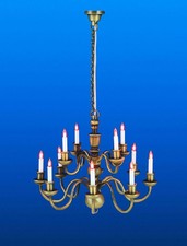 Bambole Casa Nostalgico 12 Braccio Candela Lampadario Chandelier Ottone Anticato