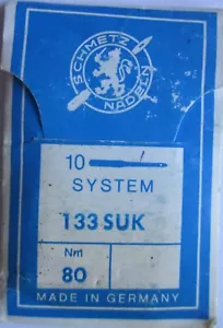 Schmetz 133 SUK PFx133 MTx133 N Talla:12/80 Canu:05:30 FB. Alfa Pfaff - Imagen 1 de 2