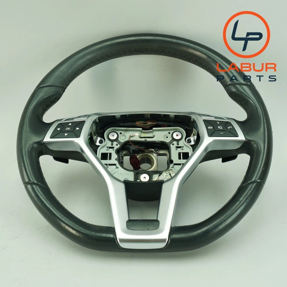 R172 12-16 Mercedes SLK Class Steering Wheel w/ Paddle Shifters Black Z5952 - Image 1 of 4