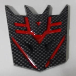 Insignia de coche Transformers Decepticon fibra de carbono roja emblema motocicleta pegatina - Imagen 1 de 3