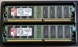 2 Kingston KVR400X64C3A 256mb RAM PC-3200 DDR-400 184 pin DIMMs 512mb Total! - Picture 1 of 3