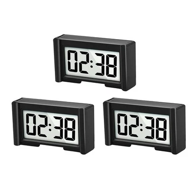 3er Set Mini Digitaluhr Klebend Auto Armaturenbrett Großziffern Display Neu - Bild 1 von 4