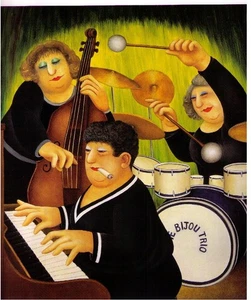 BERYL COOK ~ "THE BIJOU TRIO" ~ MOUNTED PRINT -JAZZ - LAST IMAGE - Picture 1 of 1