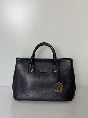 FURLA Linda Mini Shoulder Bag, Black Leather, Solid Color, G6846, 2-Way - Image 1 of 4