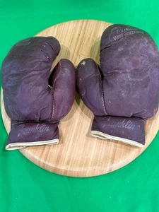 Vintage Pair Of Franklin Boxing Gloves Youth Model BG308 Sheepskin Rough Shape - Picture 1 of 7