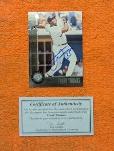 1996 LEAF FRANK THOMAS AUTOGRAPH/SIGNED GOLDIN SPORTS CERT 32/1000 WHITE SOX HOF - Picture 1 of 11