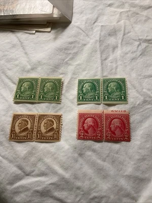 U.S.-(-1923-)-Scott # 597-597A-598-599-lot Of 8-Stamps;on PAIRS-MNH-CV.$25.-#11 - Image 1 of 4