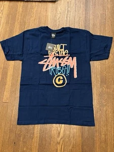 Camicia Stussy Med costruita per la tribù Stussy Navy Y2K skateboard autentica - Foto 1 di 4