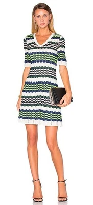 M Missoni short sleeve Zig Zag Dress in Ivory 40 US S - Image 1 of 4