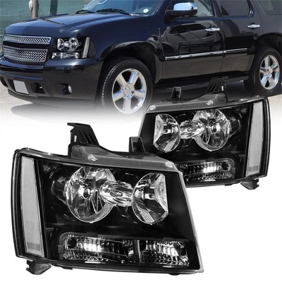 Pair Headlights For 2007-2014 Chevy Avalanche Suburban Tahoe Left&Right Lamps - Image 1 of 2