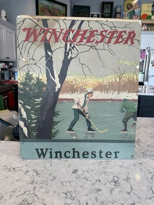 早期。 温彻斯特曲棍球和拳击标志。 双面。  狩猎弹药钓鱼 — 第 1/4 张图片