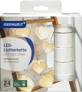 Ideenwelt LED Lichterkette LED light chain 10 Papierherzen - Bild 1 von 3