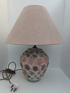 Vintage Rochamp Multicoloured Table Top Lamp Ceramic Textured Any Room Decor - Picture 1 of 14