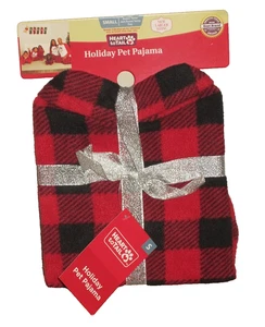 Nuevo con etiquetas Pijama Corazón a Cola Vacaciones Mascota Cuadros Búfalo Talla Pequeña Conjunto - Imagen 1 de 3