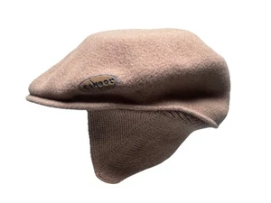 Kangol Wool Earflap Cap Newsboy Hat Winter Warm Beige Small Logo XLarge - Picture 1 of 8