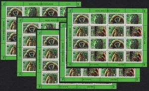 Laos WWF White-handed Gibbon 5 Sheetlets 2008 MNH Sc#1738a-d SG#2021-2024 - Picture 1 of 1