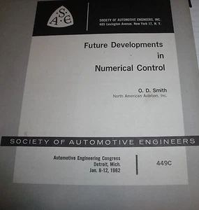 Future Developments in Numerical Control 1962 - Society Automotive Engineers - Imagen 1 de 1