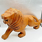 Hand Carved Wooden African Lion Sculpture 12" L