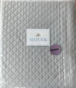 MATOUK~NADIA~Full/Queen~Coverlet~Silver/gray~94x97 in~100% Cotton~MATELASSE~NWT - Picture 1 of 7