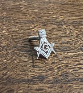 Antique 14K White Gold Mason Masonic Lodge Lapel Pin💗 - Picture 1 of 4