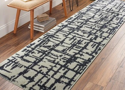 Hallway Kitchen Carpet Runner Rug Non Slip Rubber Backing, Heavy Duty, Abstract - Image 1 of 4