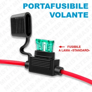 PORTAFUSIBILE VOLANTE PER FUSIBILE A LAMA STANDARD AUTO MOTO CAMPER CAMION ECC. - Imagen 1 de 3