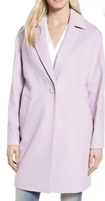 Halogen Women Wool Blend Coat Lined One Button Lavender Color Women Size M - Image 1 of 4