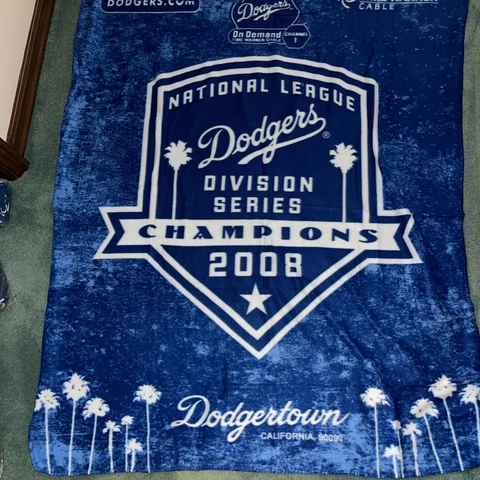 Los Angeles Dodgers 2008 NLDS Champions Dodgertown Blue Fleece Blanket 50x60 Cover