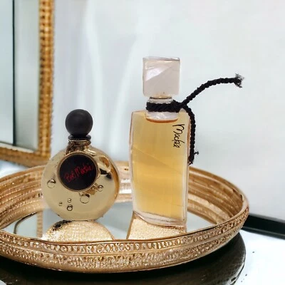 Set of 2 ~ Mackie by Bob Mackie Mini Perfume Original Formula Rare Gold Covered - Image 1 of 4