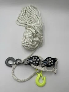 Aparejo de doble bloque Schaefer Marine 2” (51 mm) polea 504-35 ganchos cuerda 50' EE. UU. - Imagen 1 de 3
