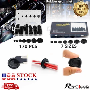 170 Rubber Grommet Firewall Hole Plug Electrical Wiring Gasket Assortment Kit - Picture 1 of 8
