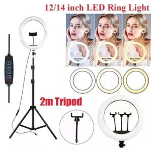 12/14" LED Ring Light w/ Tripod Stand Phone Mount for YouTube Makeup Video Live - Picture 1 of 13