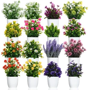 16 Pcs Small Fake Plants Artificial Potted Plants Faux House Plants Mini Pot ... - Picture 1 of 7