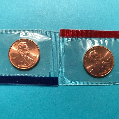 1997 P&D Lincoln Cents Unc    FREE SHIP Cover