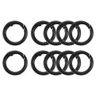 10Pcs Spring O Rings, 5/8"(16mm) ID Zinc Alloy for Purse and Handbag (Black)