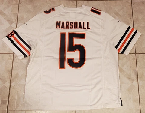 NIKE #15 Brandon Marshall XXL Chicago Bears NFL On Field Football Jersey White Cover