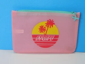 IPSY Glam Bag Makeup Case Pink/Coral Palm Tree July 2020 Escape Staycation Vinyl - Picture 1 of 10