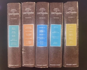 Family Treasury of Great Biographies by Reader's Digest 1st ED 5 Hardcovers Lot - Imagen 1 de 14
