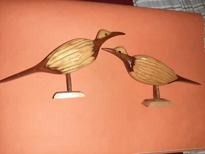 Wooden Carved Birds tern sandpipers 8.5 9.5 - Picture 1 of 8