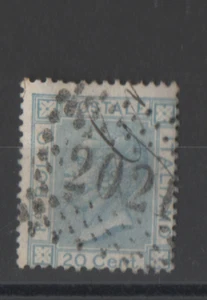 REGNO - 1867 - 20 -CENT-AZZURRO-TIR.-TORINO-N26-ANNULLO-NUMERALE-A-PUNTI-USED-II - Foto 1 di 1