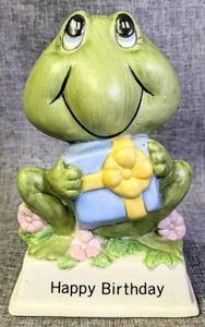 Vintage Ross Berrie Ceramic Happy Birthday Frog Cute - Picture 1 of 7